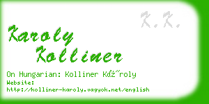 karoly kolliner business card